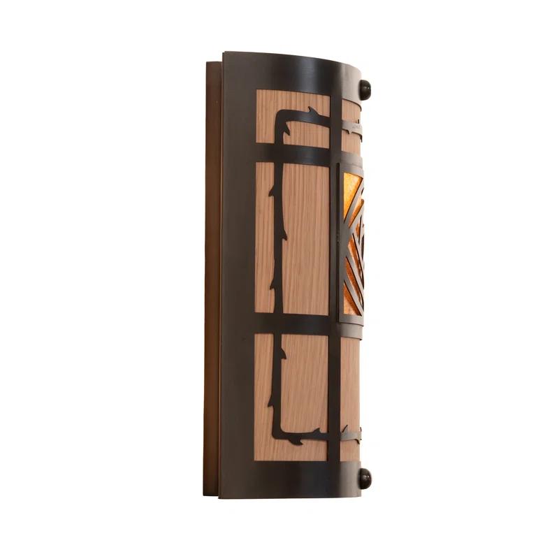 Rustic Lodge Solid Brass Flush Mounted Sconce