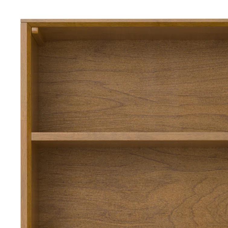 Banting 30"W Solid Wood 4 Shelf Industrial Bookcase with 2 Drawers, Adjustable Shelves, and Metal Base