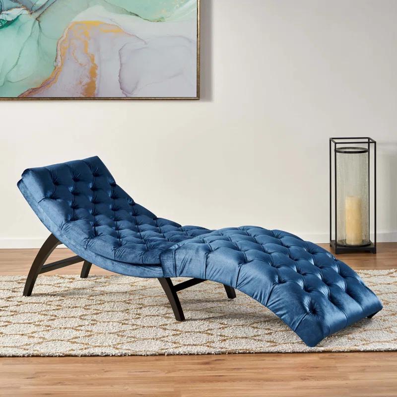 House of Hampton® Chaise Lounge With Velvet Fabric