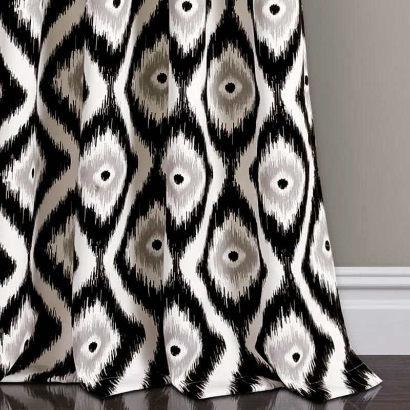 Lush Decor Diamond Ikat Polyester Semi Sheer Curtain Pair (Set of 2)
