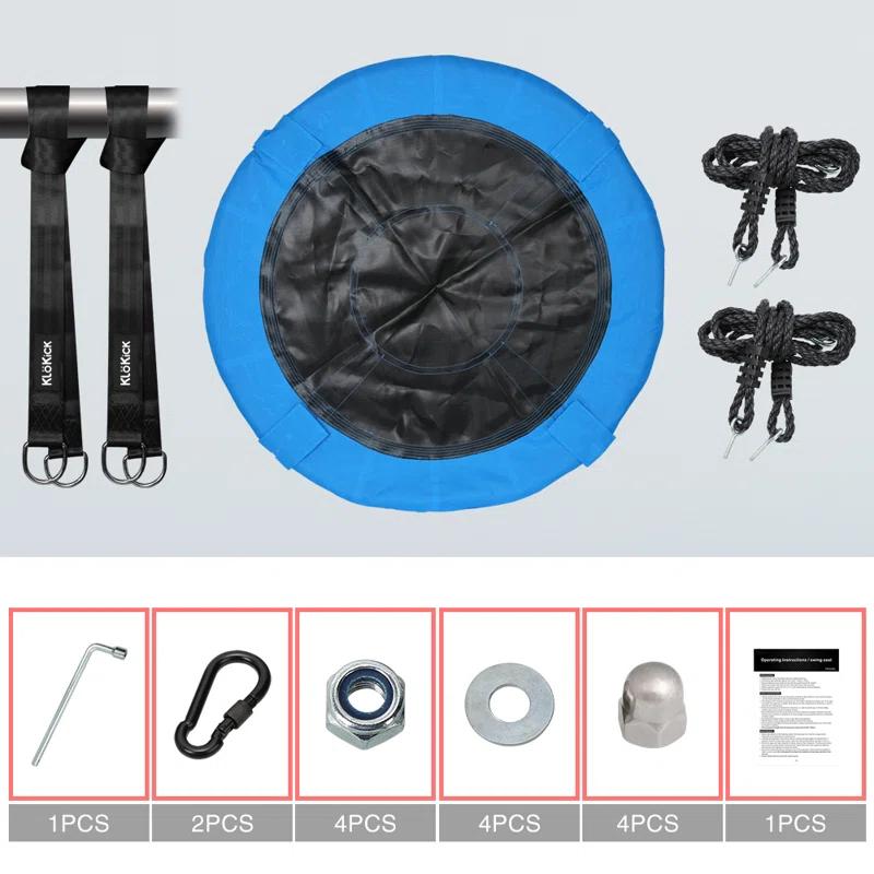 Klo Kick 40inch Metal/Fabric Web/Saucer Swing with Chains and Hooks