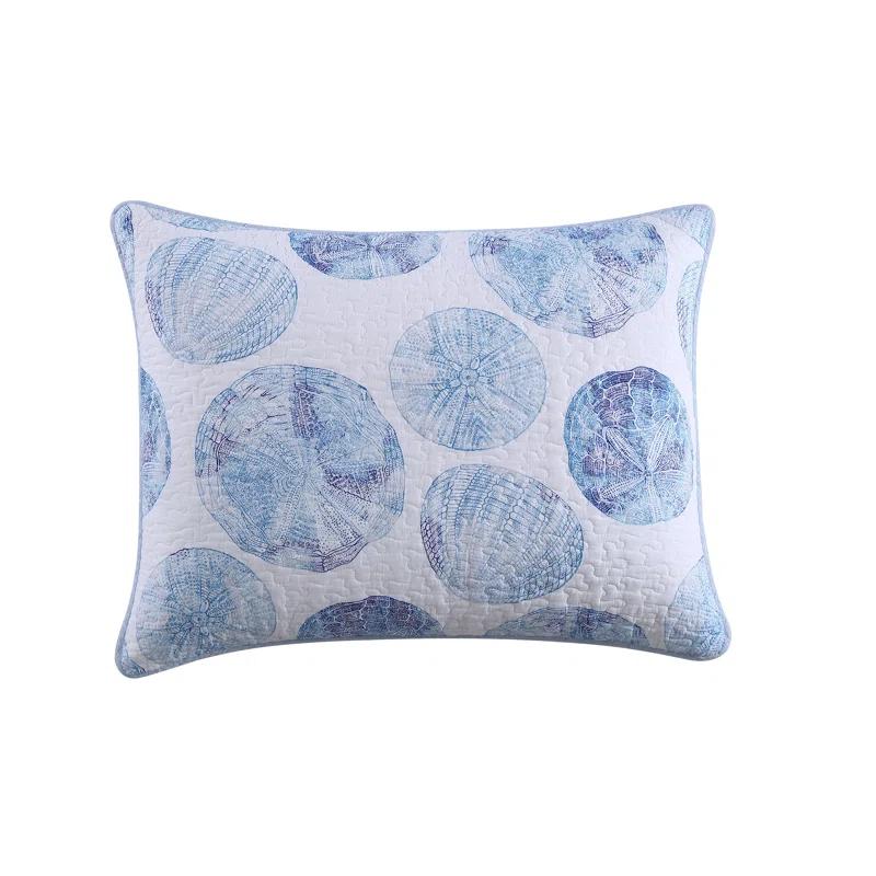 Tommy Bahama Ocean Isle Blue Cotton Reversible Quilt Set