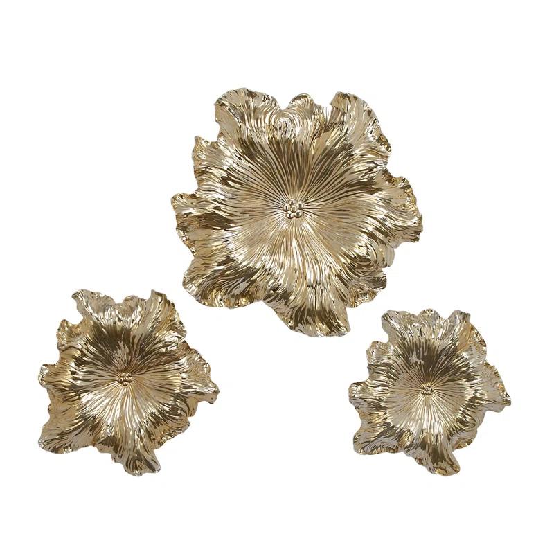Highland Dunes Polystone 3D Floral Wall Decor Set