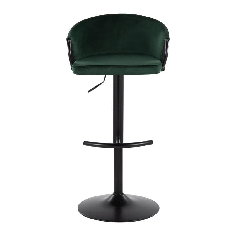 LumiSource Swivel Upholstered Adjustable Height Counter Stool with Metal Frame