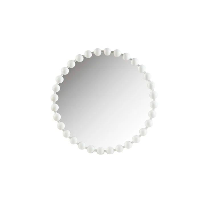 Marlowe Beaded Round Metal Wall Mirror