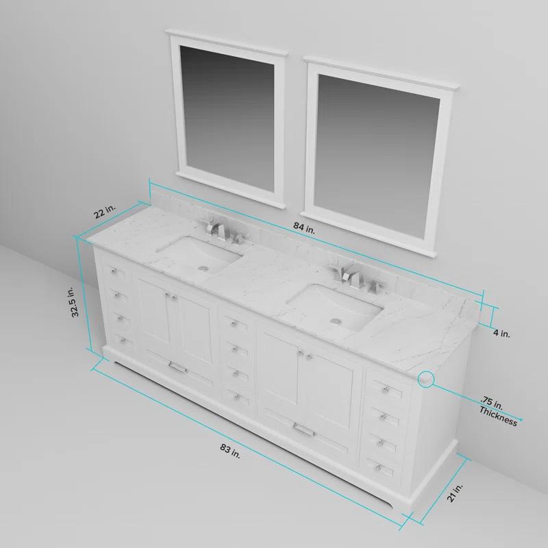 Lexora Dukes 84" Double Bathroom Vanity Base Only