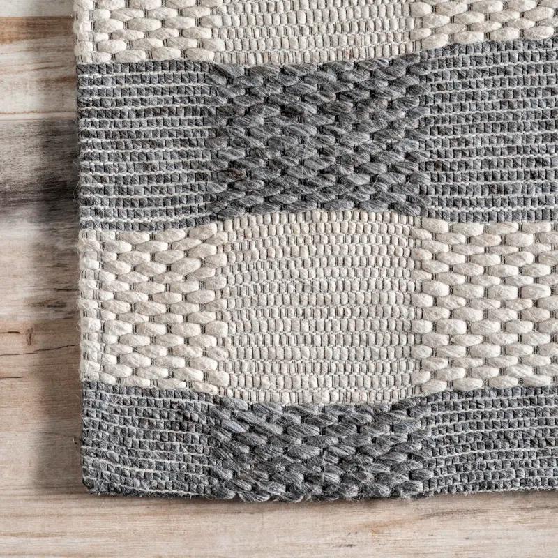 Sophie Striped Wool Gray Area Rug