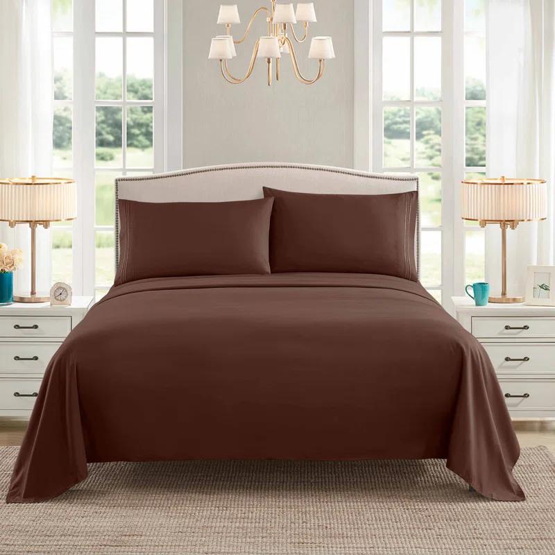 Sweet Home Collection Luxurious Classic Soft Solid 1800 Series Microfiber Sheet Set, Various Colors and Sizes