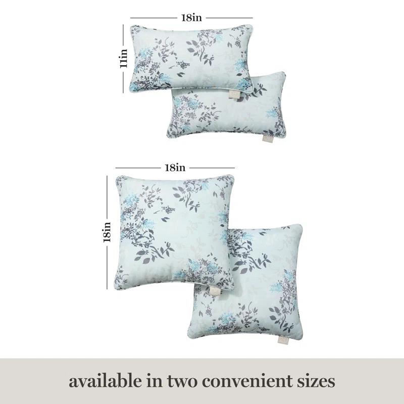 Martha Stewart MARTHA STEWART Charming Foliage Indoor Outdoor Pillow 2-Pack Set, 18" (Set of 2)
