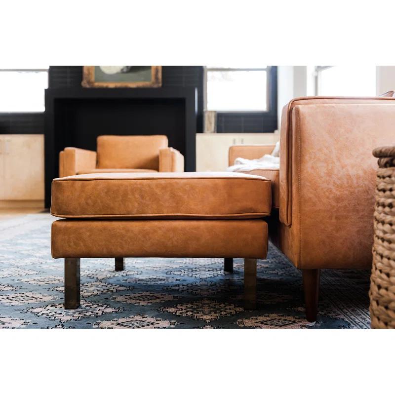 Albany Park Nova Faux Leather Ottoman