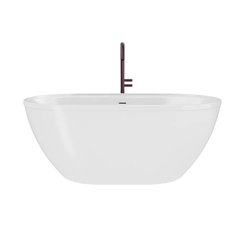 DreamLine BT63X3460C06 Essence 60-1/4 in. L x 34-1/4 in. W x 23-5/8 in. H Freestanding Acrylic Bathtub