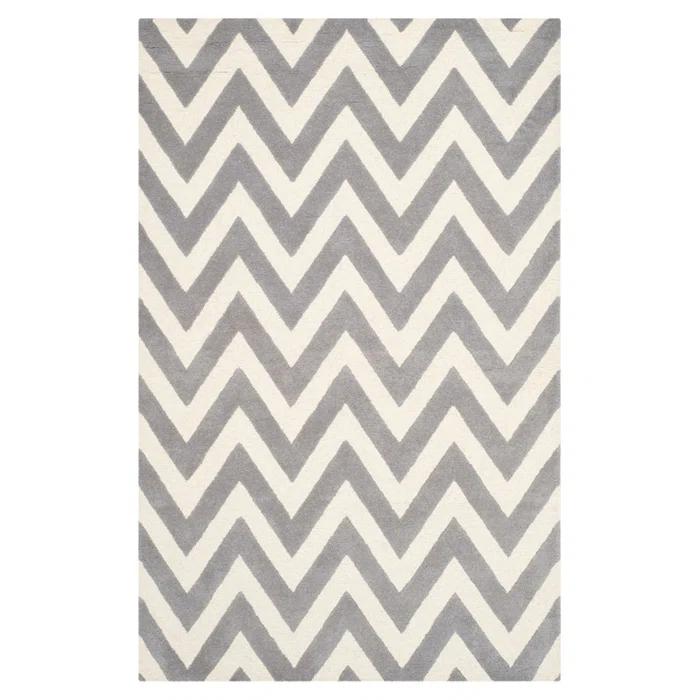 Hand Tufted Wool Chevron Rug