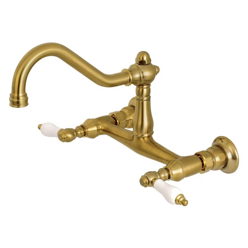 Kingston Brass Kingston Brass Vintage Two-Handle 2-Hole Wall Mount Bathroom Faucet KS3247PL