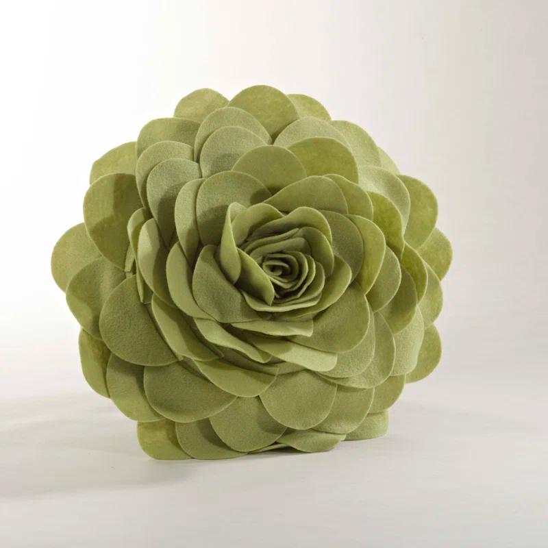 Saro Felt Collection Appliqued Felt Throw Pillow
