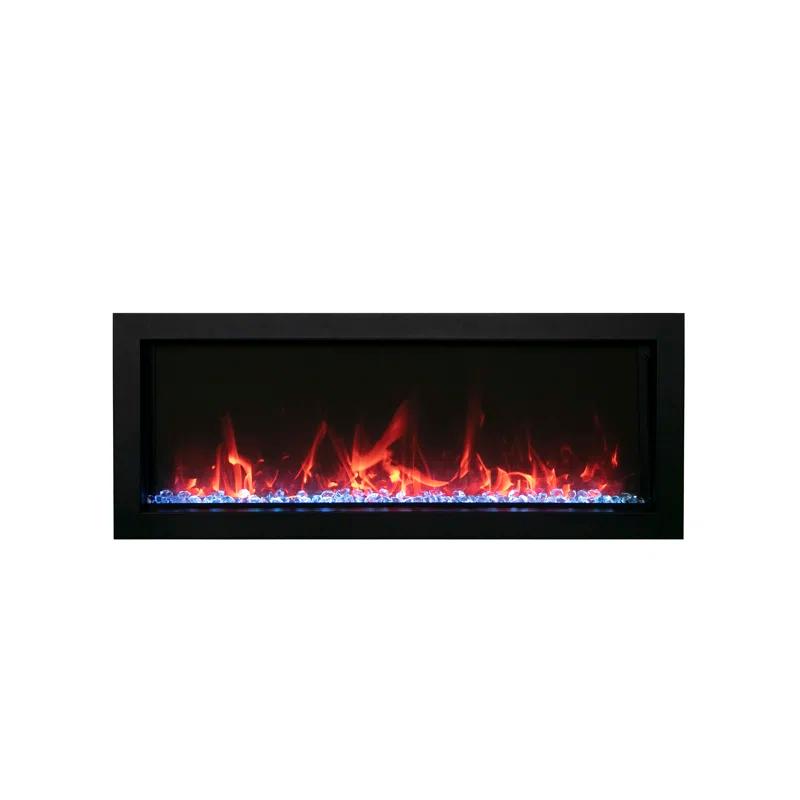Amantii Rectangle Steel Electric Smokeless Outdoor Fireplace