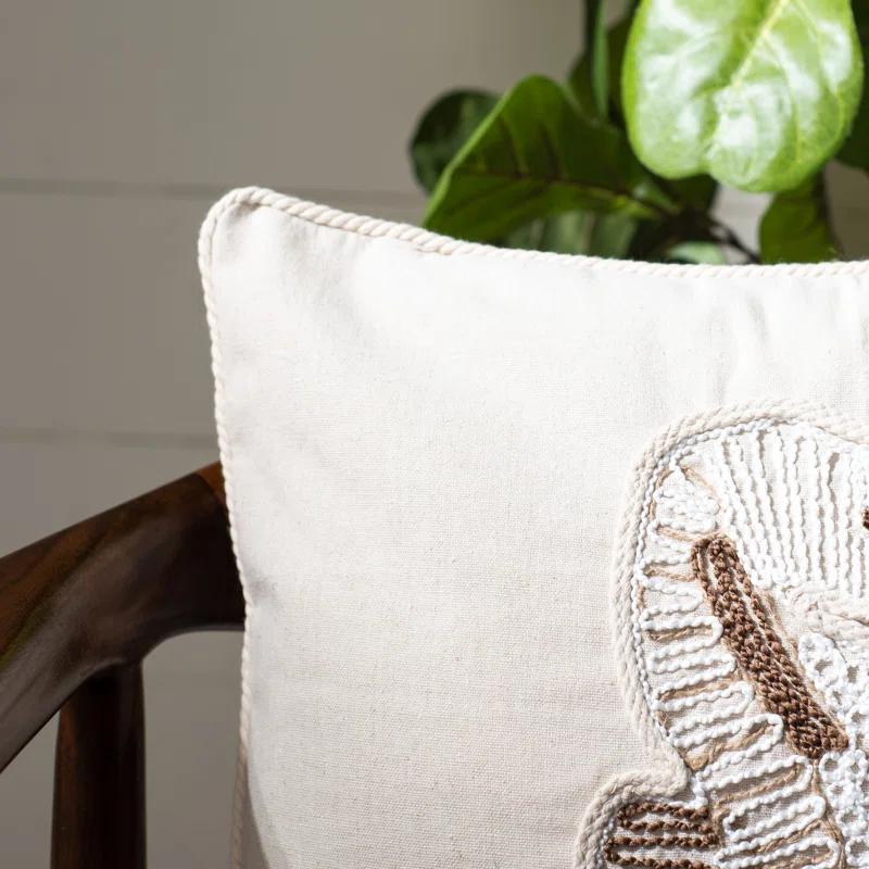Safavieh Sanden Seahorse Embroidered Cotton Throw Pillow