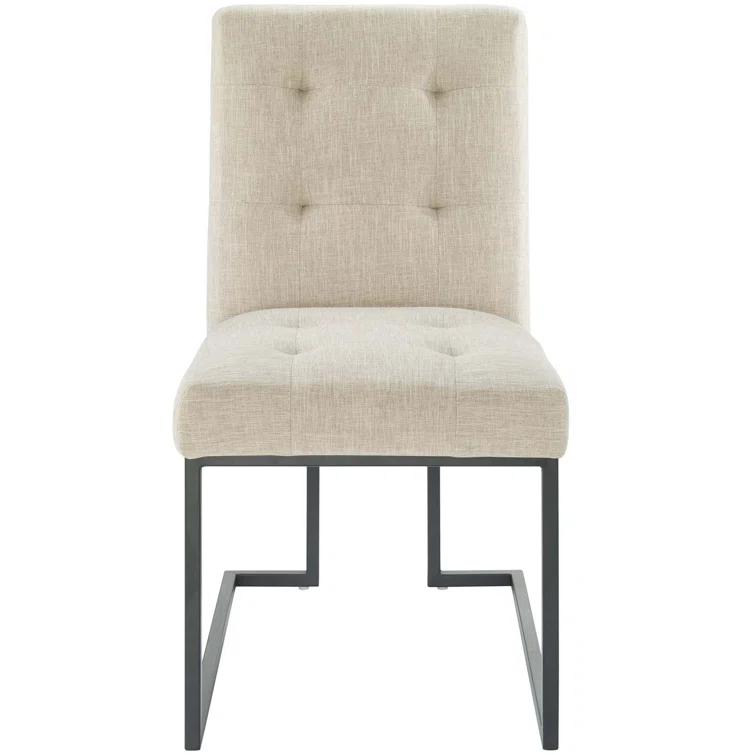 Modway Privy Black Stainless Steel Upholstered Fabric Dining Chair by Modway