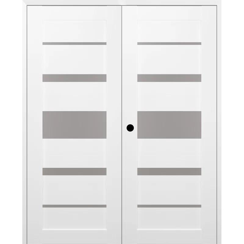 Belldinni Kina Solid Manufactured Wood and Glass Paneled Prefinished French Door