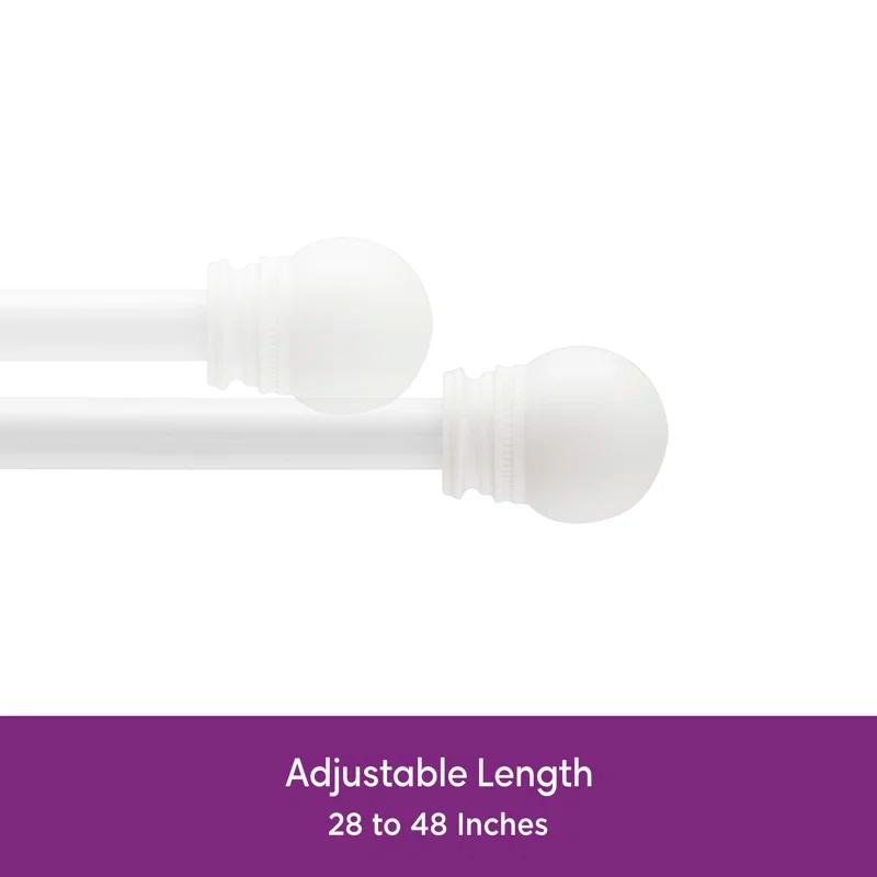 Wayfair Basics Petite Café Ball End Curtain Rod, 28-48" or 48-84" Adjustable Length, 7/16" Dia.