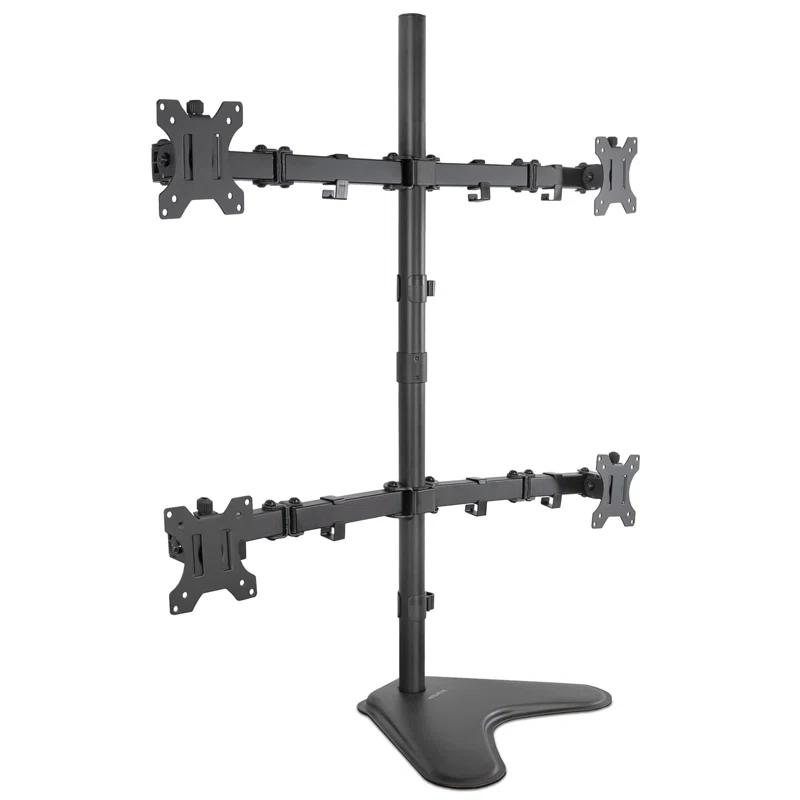 Mount-it Mount-It Quad Monitor Stand | Height Adjustable Standing 4 Screen Mount Fits Monitors Up to 32 in.