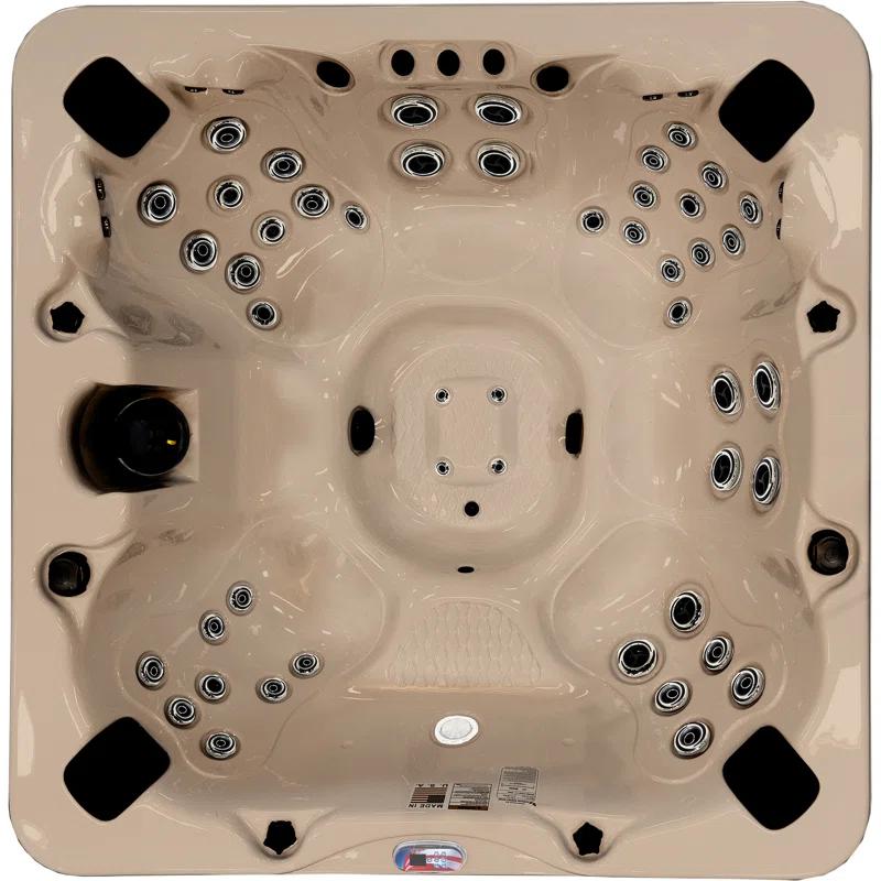 7-Person 56-Jet Premium Bench Spa Standard Hot Tub With Sound System And LED Waterfall