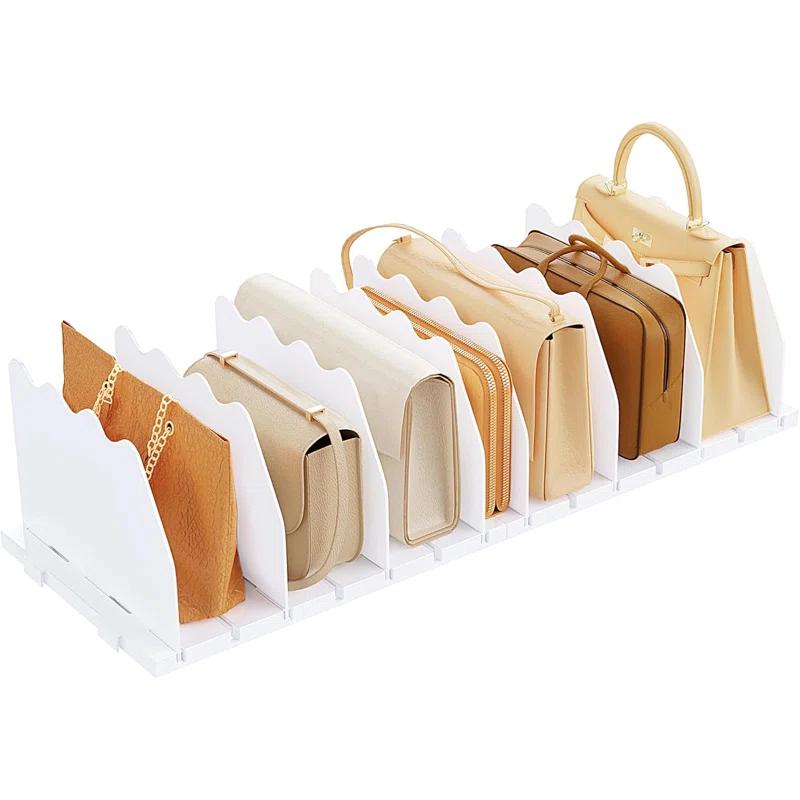 Rebrilliant Adjustable Shelf Divider for Closet, Closet Acrylic Handbag Separators Storage Organizer