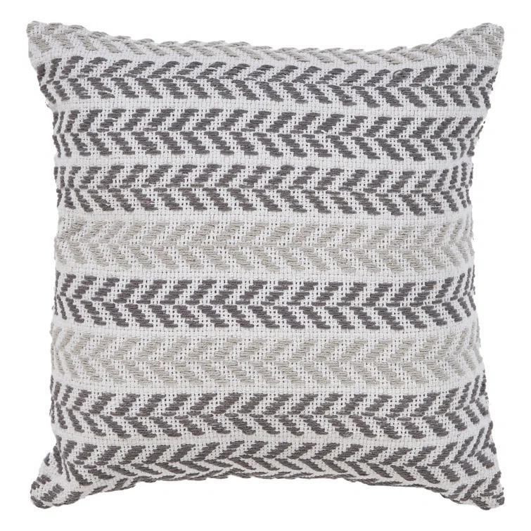 HomeRoots 18" Gray and White Throw Pillow