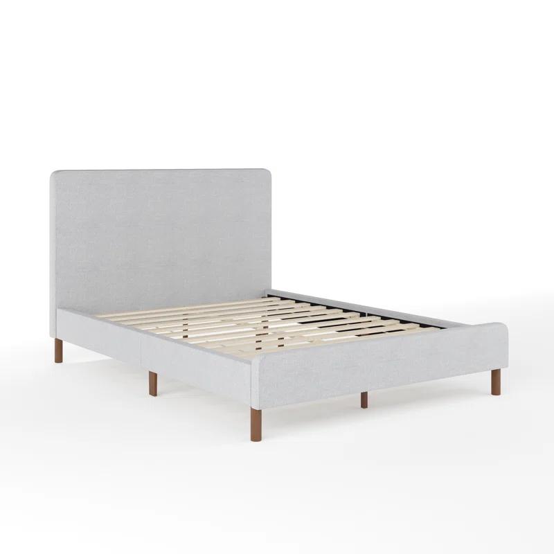 Martha Stewart Martha Stewart Britta Upholstered Platform Bed With Piped Detail Headboard