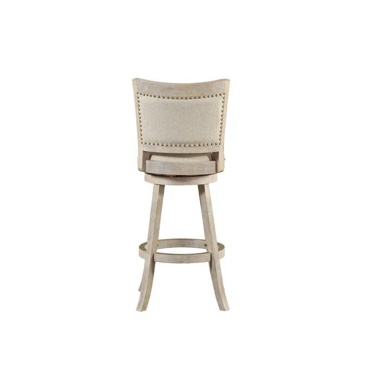Dovecove Falken Swivel Upholstered Counter Stool with Solid Wood Frame