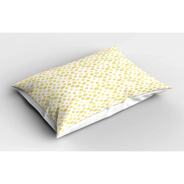 Ambesonne Ambesonne Green Yellow Pillow Sham 2 Pack Flowers Daisies Pale Green Yellow