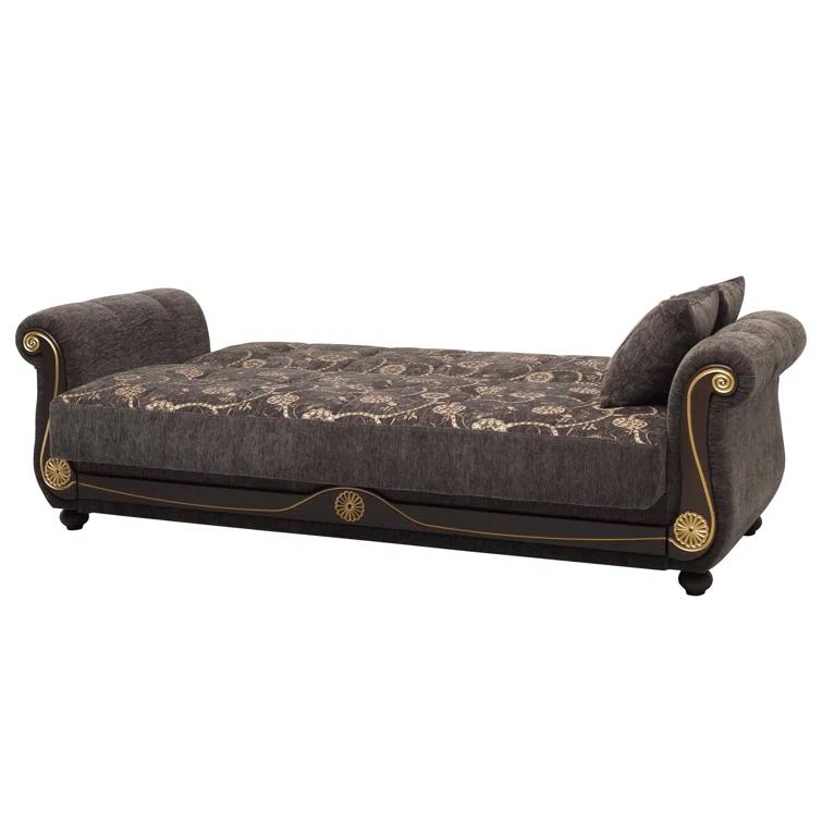 Rosdorf Park Mishonda Americano 95 in. Fabric Upholstered 3-Seater Twin 3-in-1 Sleeper Sofa Bed with Storage
