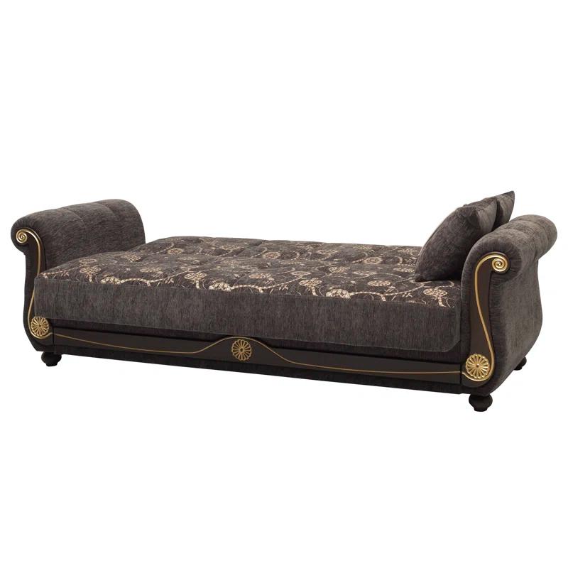 Rosdorf Park Mishonda Americano 95 in. Fabric Upholstered 3-Seater Twin 3-in-1 Sleeper Sofa Bed with Storage