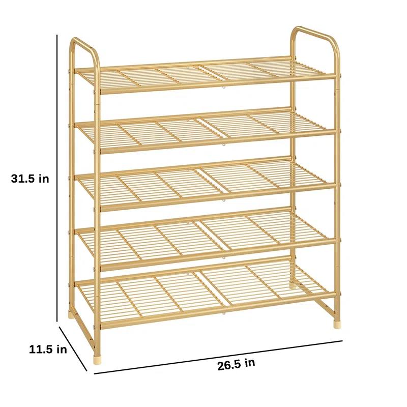 Rebrilliant 5-Tier Stackable Shoe Rack, Expandable & Adjustable Shoe Organizer Storage Shelf