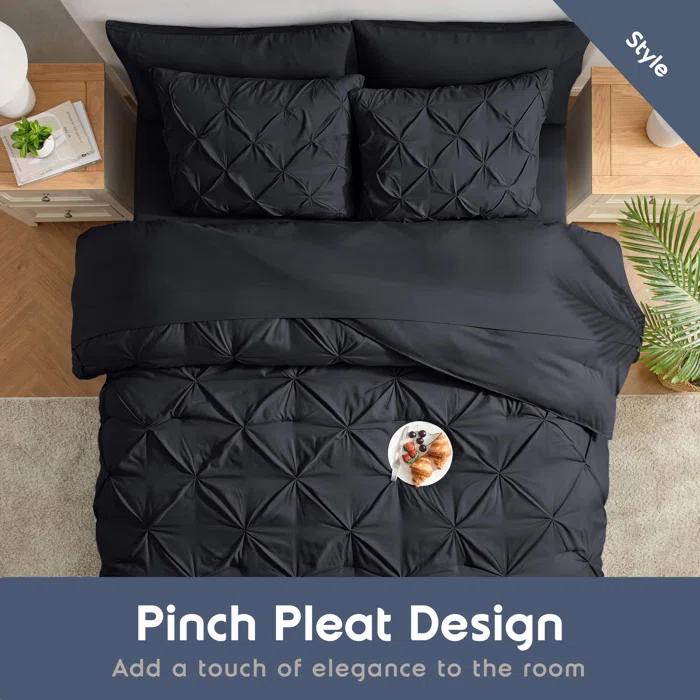 Nestl Bed-in-A-Bag Pleated Comforter Set with Bed Sheets