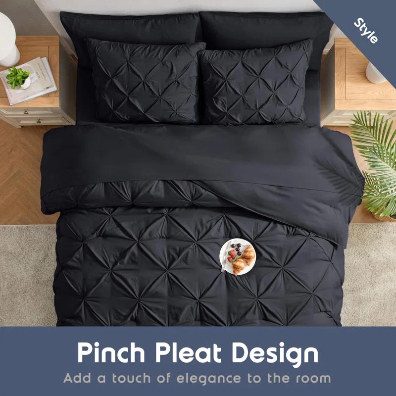 Nestl Bed-in-A-Bag Pleated Comforter Set with Bed Sheets