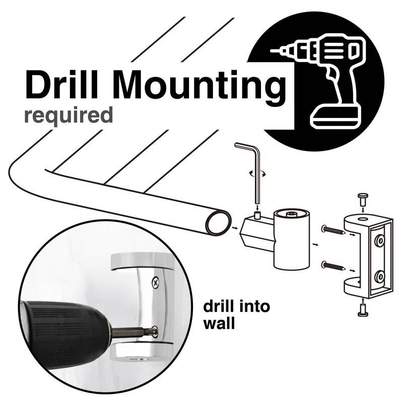 VOMGEB1 Double Curved Shower Rod, Durable Metal Construction