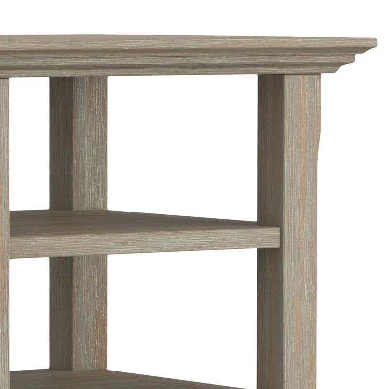 Simpli Home Acadian Solid Wood Transitional Table with Open Shelves