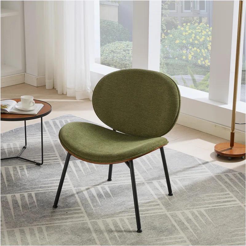 Farm on table Mid-Century Modern Chair Single Side Chair Tripod,bean paste pink fabric Lounge Chair in Walnut Finish Comfortable Backrest,Bean Paste Red color,SW1871PR