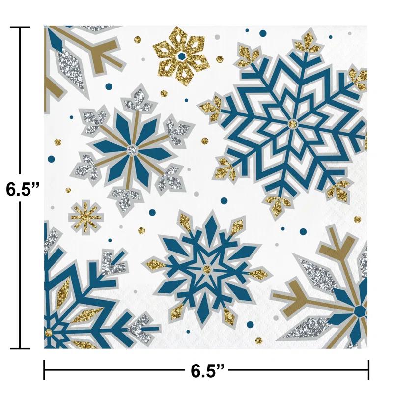 Creative Converting Creative Converting Whimsical Winter Christmas Dinner Paper Plates and Napkins Set, Serves 16