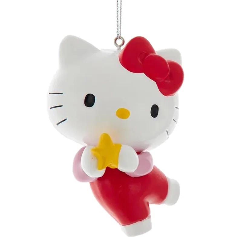 Kurt Adler Kurt Adler Christmas Ornament, Hello Kitty with Star, 3.5in