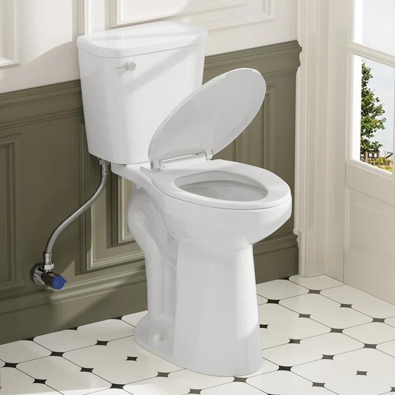 Traditional 21-inch Height Extra Tall Toilet for Bathrooms, Elongated Toilet Seat
