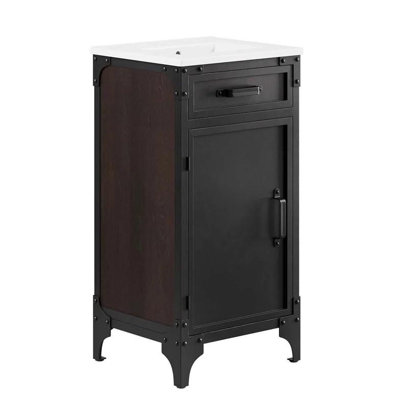 Modway Modway Steamforge 17'' Free Standing Single Bathroom Vanity with Ceramic Top