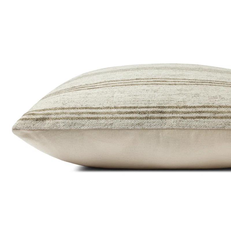 Zephyr Pillow by Amber Lewis x Loloi - Ivory and Olive / 22" x 22" / Polyester