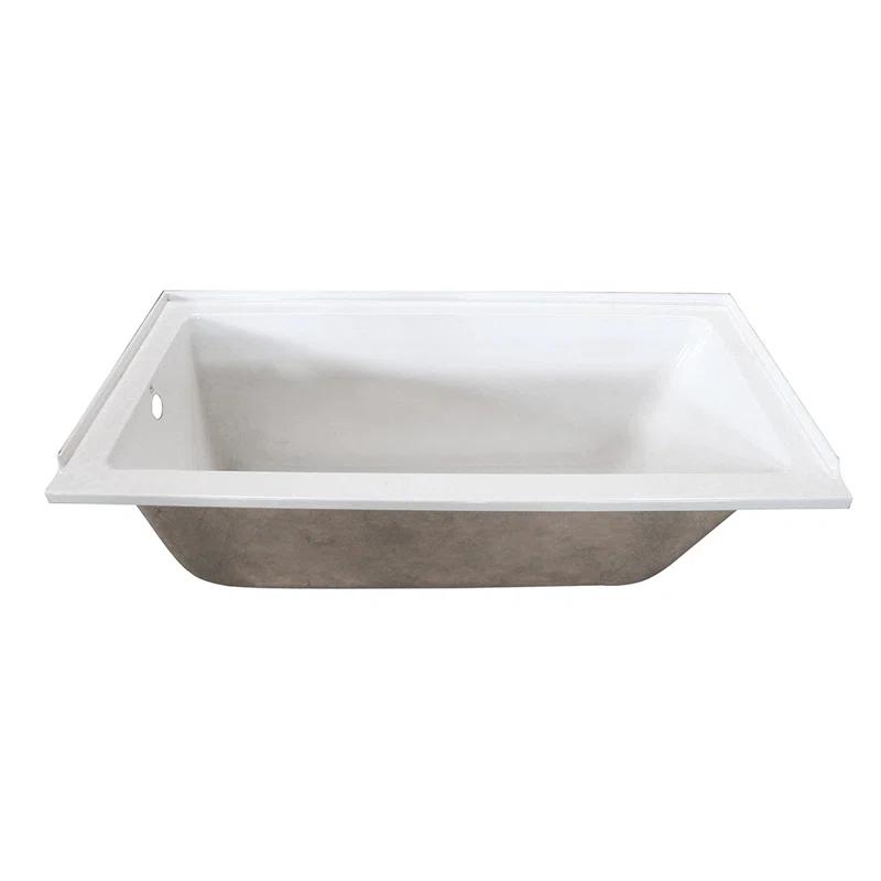 Kingston Brass Aqua Eden 60-Inch Acrylic Rectangular Drop-In Tub