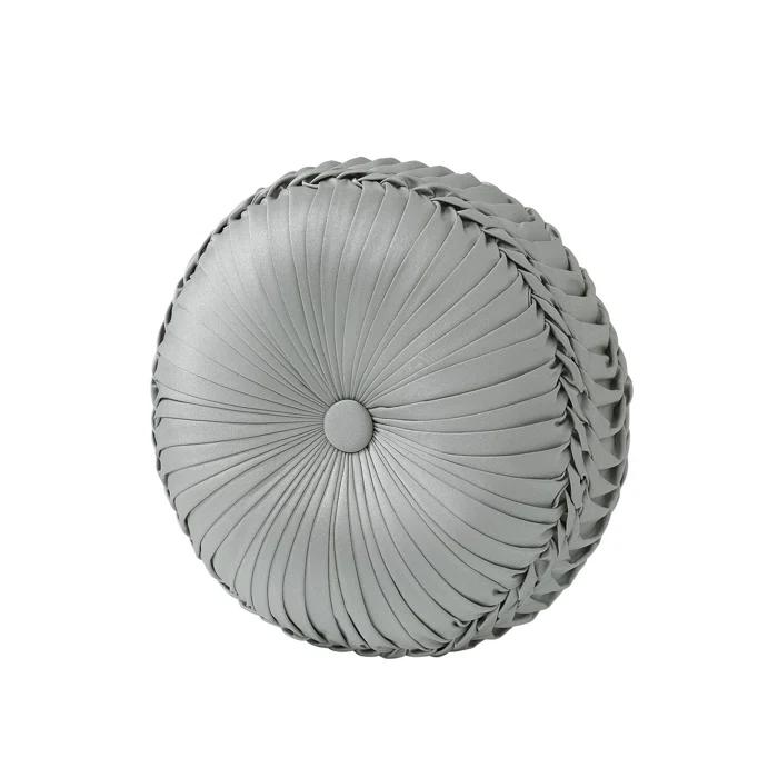 Powder Blue Tufted Round Decorative Throw Pillow