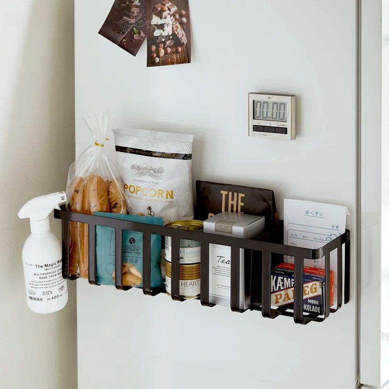 Yamazaki Home Yamazaki Home Magnet Kitchen Storage Basket - Utensil Wall Organizer, Steel, Sliding Divider