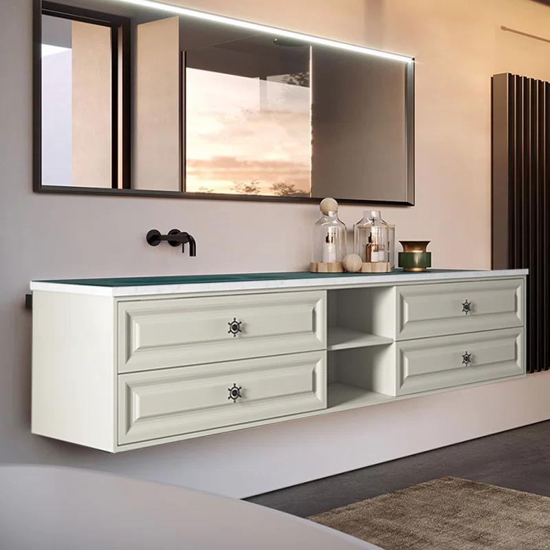 AMANI Eleen 96 In. W X 23 In. D X 22 In. H Bath Vanity Cabinet Without Top