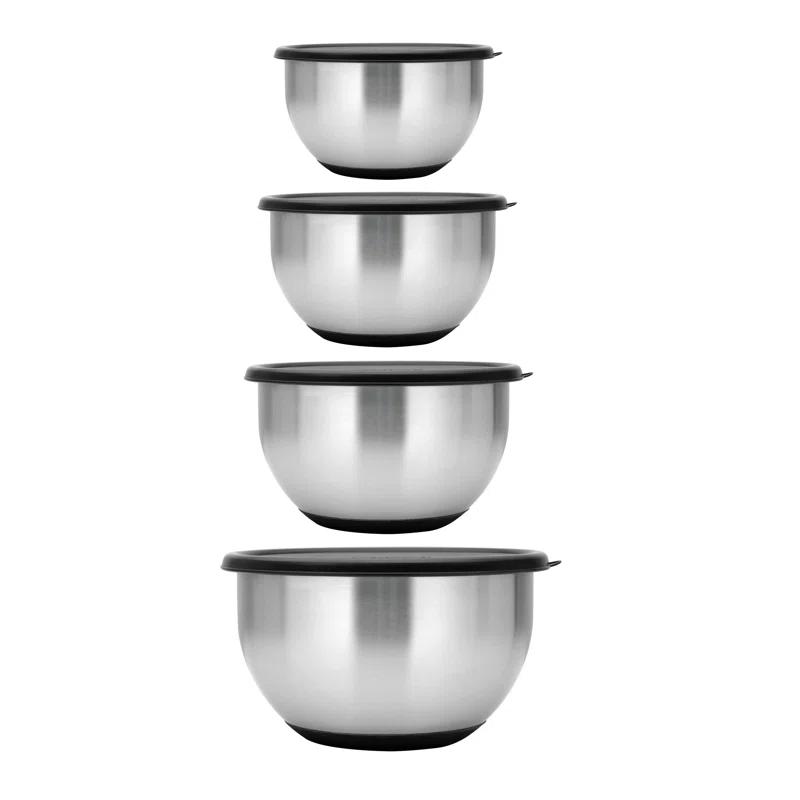 BergHOFF BergHOFF International Essentials 8pc 18/10 Stainless Steel Mixing Bowl Set with Lids