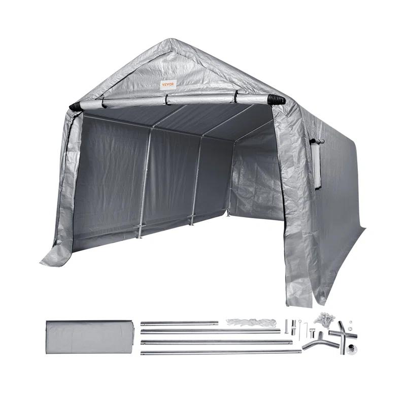 VEVOR Heavy Duty 10 ft. W x 15 ft. D Polyethylene Portable Garage Shed