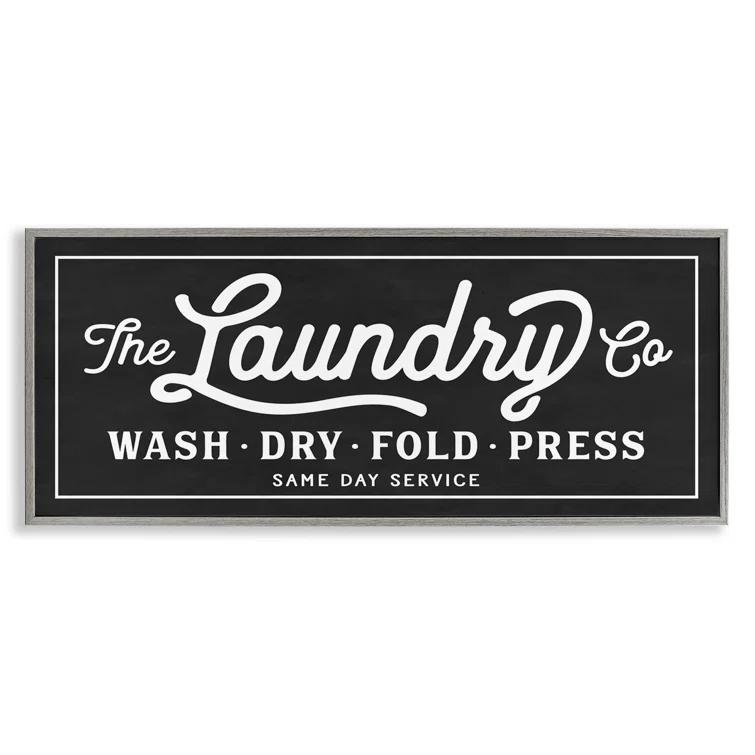 Stupell Industries Vintage Laundry Sign Cursive by Lettered And Lined - Graphic Art & Reviews | Wayfair
